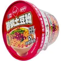 Макаронные изделия, картофельная лапша быстрого приготовления Tian xiao hua с куриным бульоном и острым маслом, 254г.