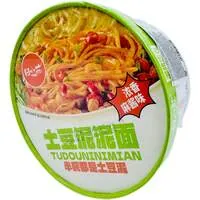 Макаронные изделия, лапша с картофельным пюре быстрого приготовления Tian xiao hua, со вкусом говяжьего бульона с овощами, 121г. оптом со склада Уссурийск