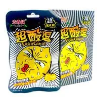 Карамель леденцовая кислая HONGTAIKEE "Sour Candy" со вкусом лимона, бокс 460гр (23гр*20 упак) оптом со склада Уссурийск
