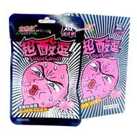 Карамель леденцовая кислая HONGTAIKEE "Sour Candy" со вкусом клубники, бокс 460гр (23гр*20 упак) оптом со склада Уссурийск
