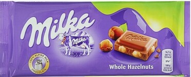 Милка Шоколадная плитка 95гр Цельный Фундук (17)