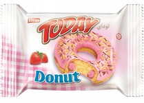 Пончик Today Donat с какао начинка Клубника 40гр (24*6)