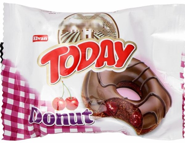 Пончик Today Donat с какао начинка Вишня 40гр (24*6)