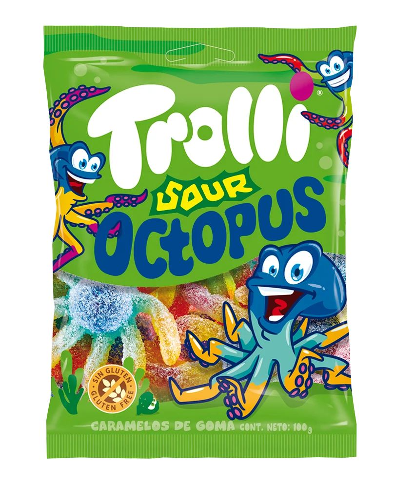 Мармелад жевательный Trolli Осьминог кислый 100гр (12) оптом