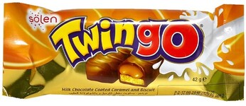 Батончик TWINGO покр. мол. шок. и карамелью 42гр (24) оптом