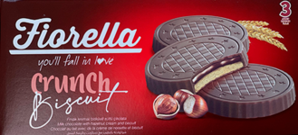 Печенье FIORELLA Crunch в мол. шок. с ореховым кремом 67,5гр (24) оптом