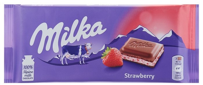 Милка Шоколадная плитка 100гр Клубничный йогурт (22)