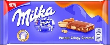 Милка Шоколадная плитка Пинат Криспи Карамель 90гр (24)