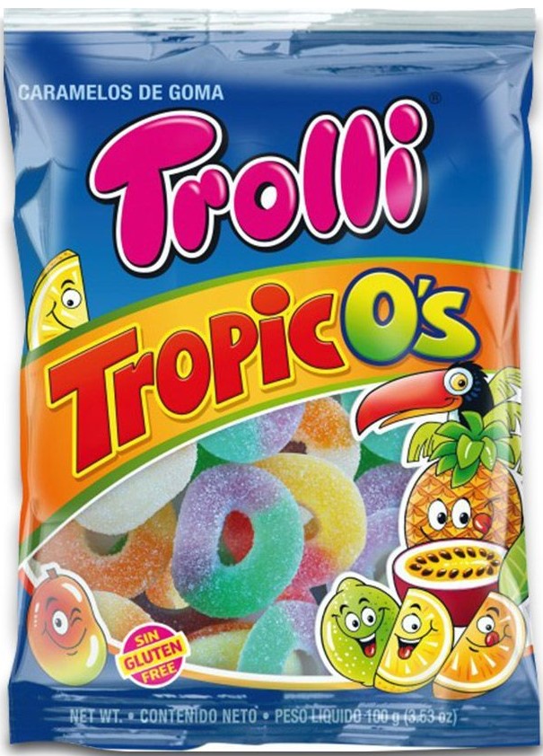 Мармелад жевательный Trolli Тропические колечки 100 гр (12) оптом