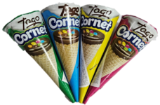 Вафли Cornet Togo c начинкой какао, цветным драже, хруст. шарики 15гр (24*6) оптом