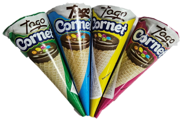 Вафли Cornet Togo c начинкой какао, цветным драже, хруст. шарики 15гр (24*6) оптом