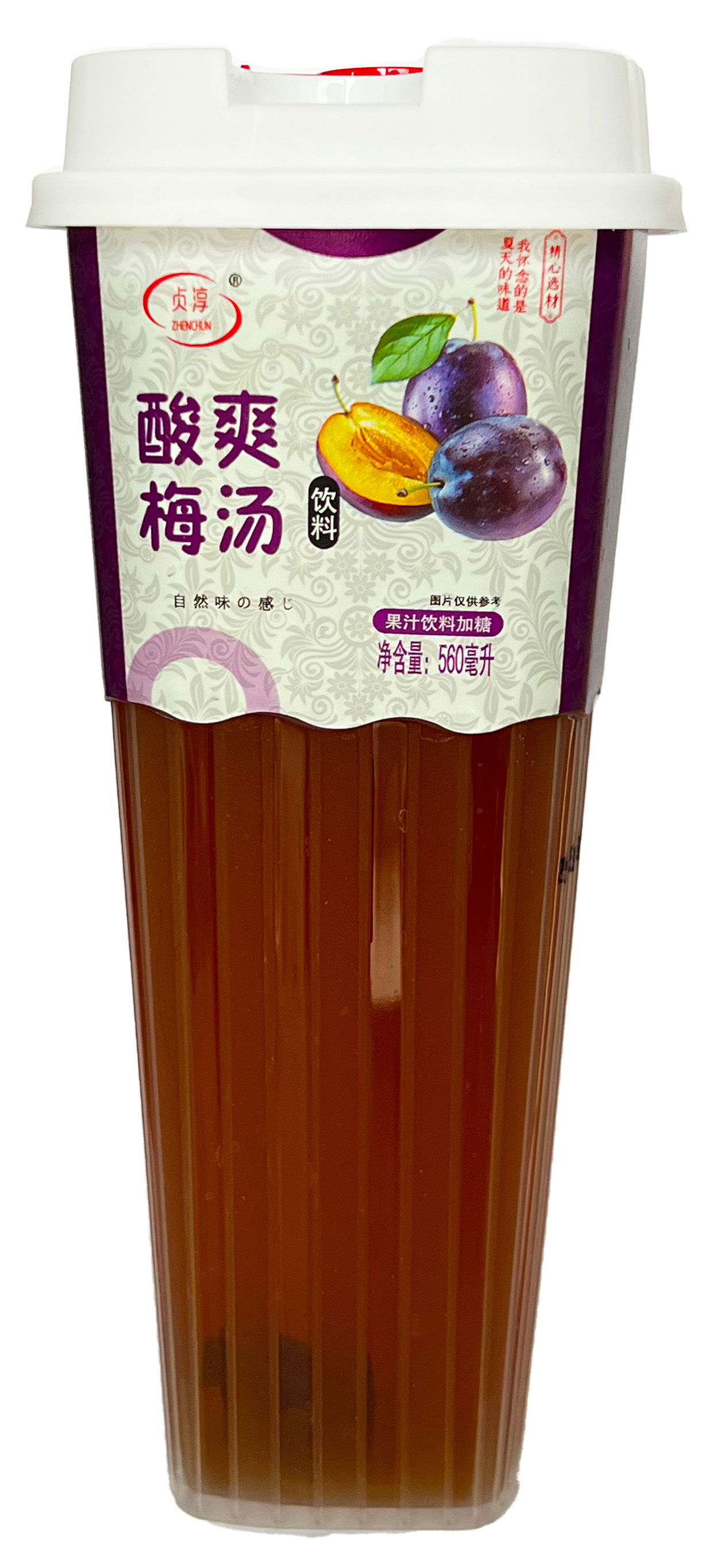 Напиток безалкогольный "Zhenchun" с добавлением сахара со вкусом копчёной сливы 560мл(15) оптом