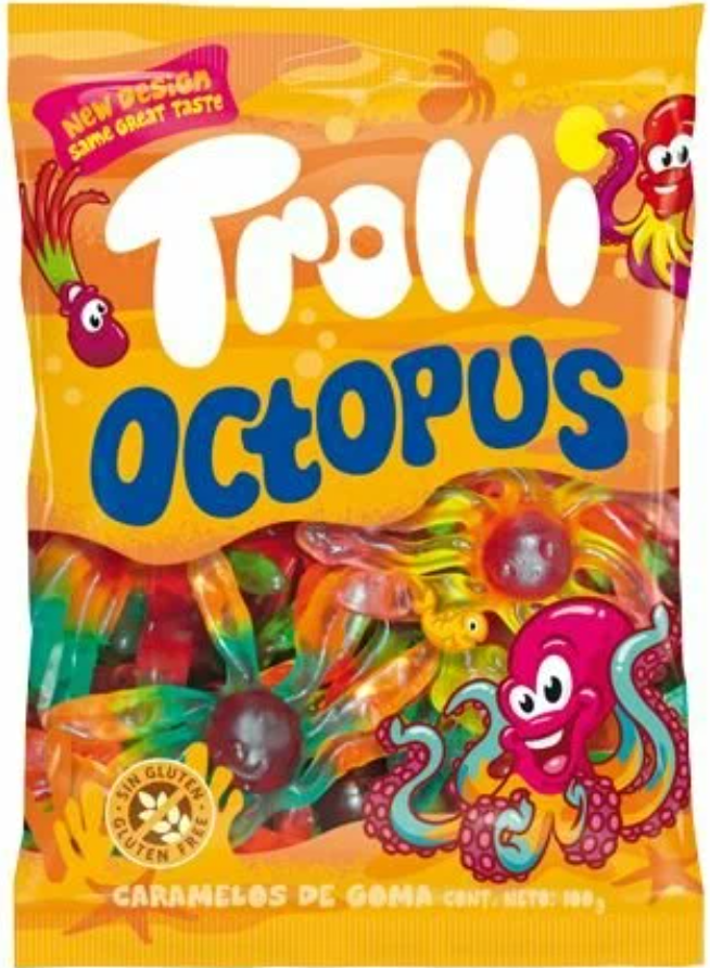 Мармелад жевательный Trolli Осьминог 100гр (12) оптом