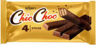 Вафли Chic Choc с шоколадной начинкой покрытые шоколадной глазурью 34гр (24) оптом