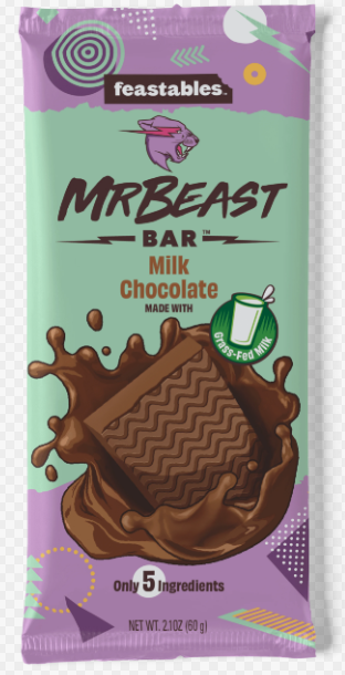 Шоколадная плитка Mr Beast Milk 35гр (24) оптом