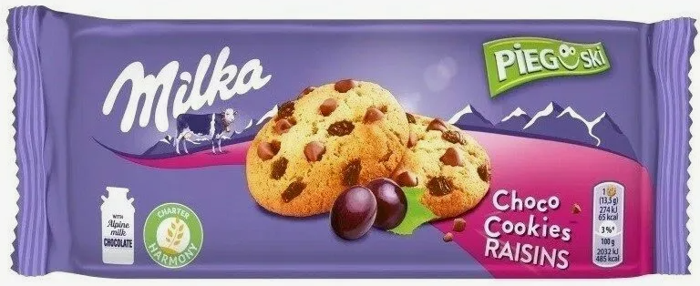 Печенье Милка Чоко Куки c изюмом 135гр (24) оптом