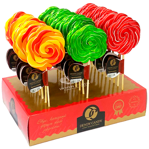 Леденцовая карамель "Цветок" Dendy Candy Twist 30гр (30) оптом