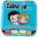 Осв. конфеты Love is... в форме сердца со вкусом мяты 20 гр (12)