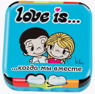 Осв. конфеты Love is... в форме сердца со вкусом мяты 20 гр (12)