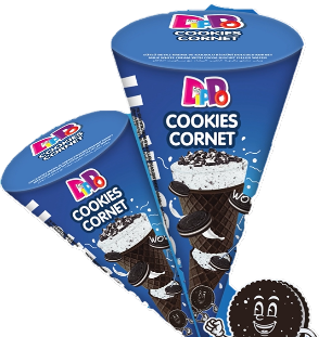 Вафли Dippo Cornet Coocies c молочной начинкой и какао-печеньем 25гр (24*6) оптом