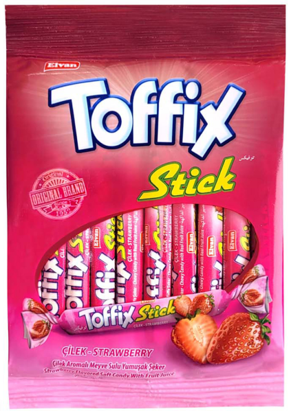 Жев. конфета TOFFIX Stick клубника 70гр (15)
