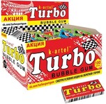 Жев. резинка Турбо ассорти со вкусами дыни, апельсина, персика и яблока с наклейкой (10*100)
