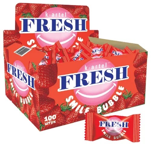 Жев. резинка "FRESH" со вкусом клубники (100шт)