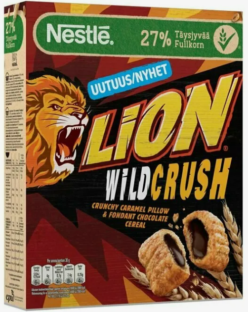 Готовый завтрак Nestle Lion Wild Crush Шоколад и карамель 360гр (8) оптом