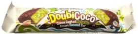 Батончик DoubiCoco в молочном шоколаде с начинкой из кокоса с фисташкой 40гр (24)