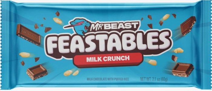 Шоколадная плитка Mr Beast Milk с воздушным рисом 60гр (10) оптом