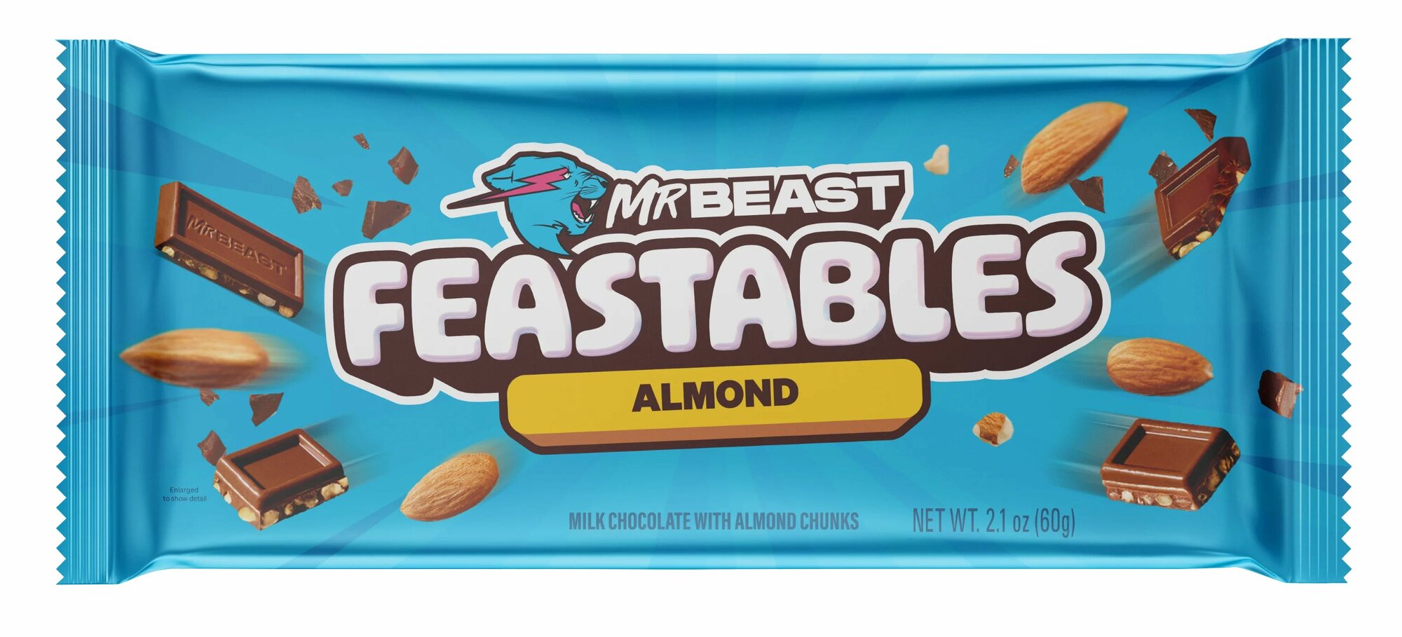 Шоколадная плитка Mr Beast Milk с миндалем 60гр (10)