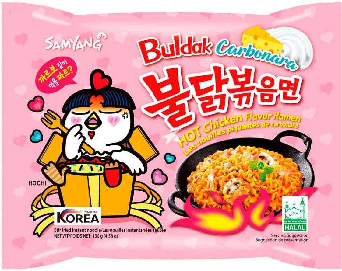 Лапша острая со вкусом курицы в соусе карбонара Samyang 130г. (5) оптом