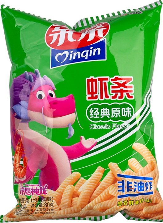 Крекеры со вкусом креветок оригинальные Qinqin 80г. оптом