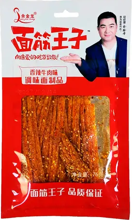 Мучные полоски со вкусом пряной говядины Yujinlong 76грм. оптом