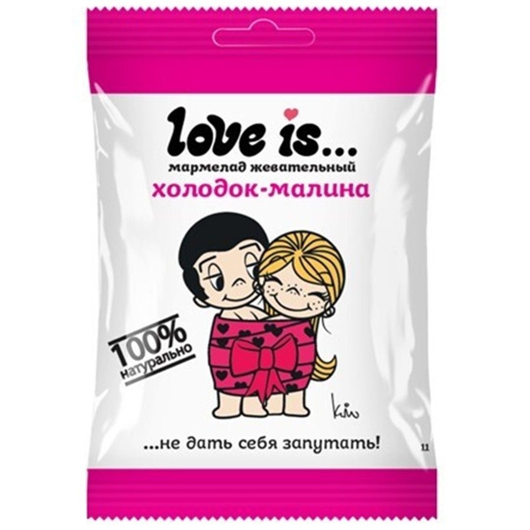 Мармелад жеват. Love is.. Холодок-Малина 20гр (20) оптом