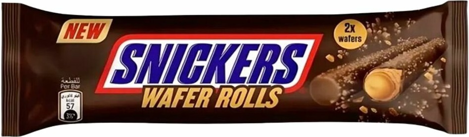 Вафер Rolls Сникерс 24г (12) оптом