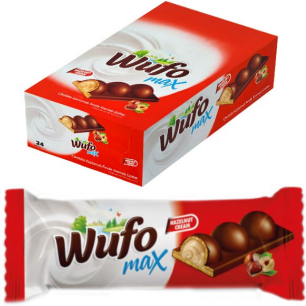 Конфеты вафельные Wufo Мах с цельным орехом в шоколаде 35гр (24)