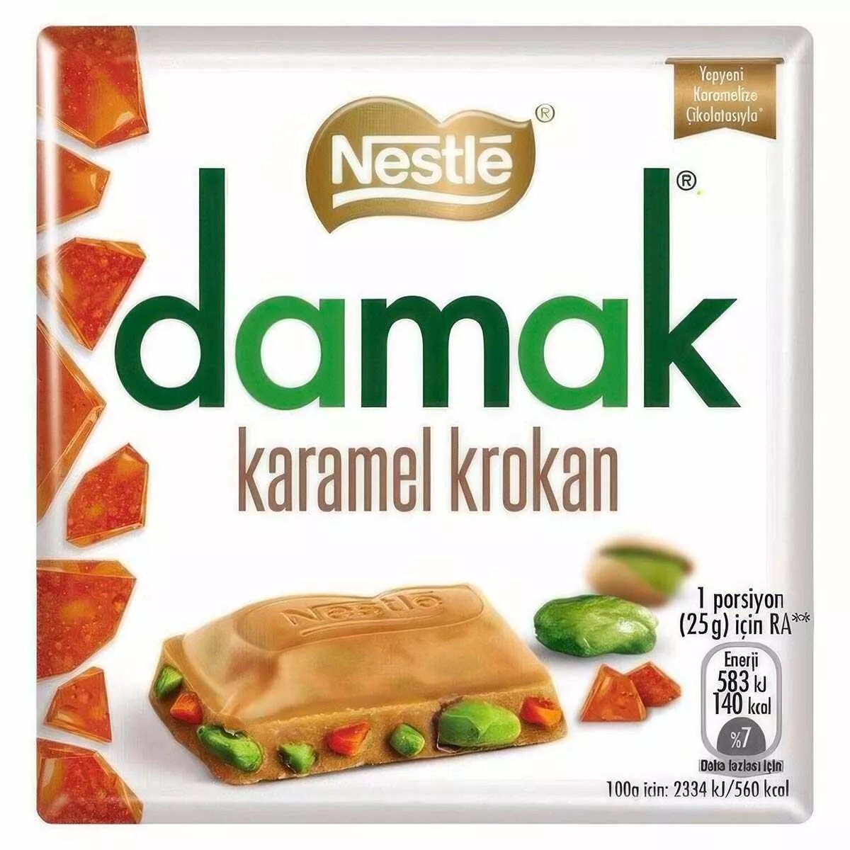 Нестле шоколадная плитка Damak Karamel Krokan 60гр (6)