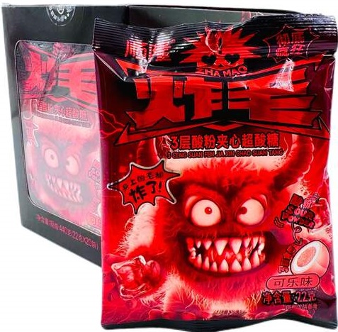 Конфета карамель SHUNLONG SOUR CANDY с кислым вкусом кока-колы 22гр бокс (20) оптом