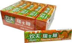 Жевательные конфеты HUAN FU со вкусом апельсина 35гр бокс (20) оптом