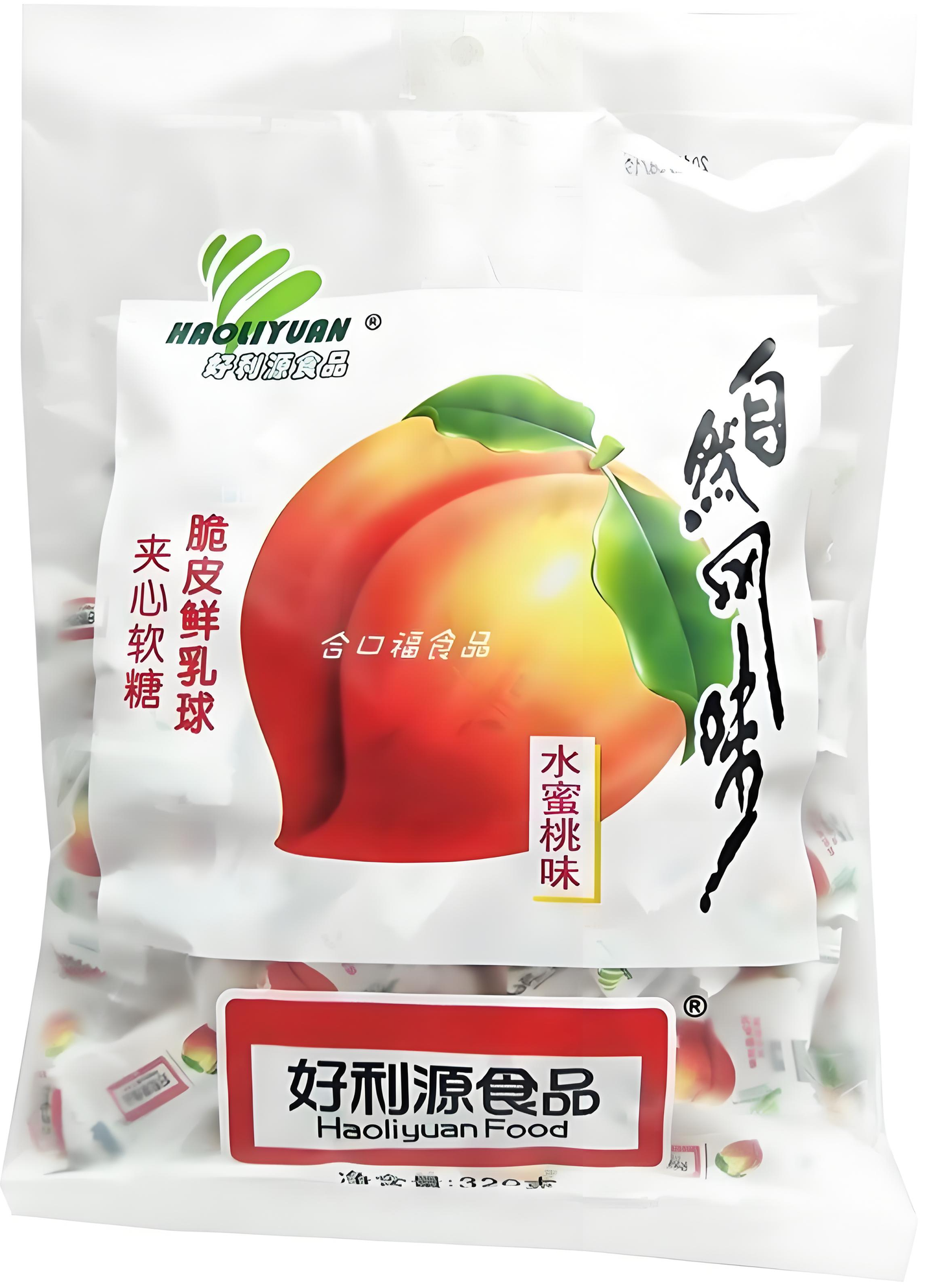 Жевательный мармелад  со вкусом персика Haoliyuan 320гр (1)