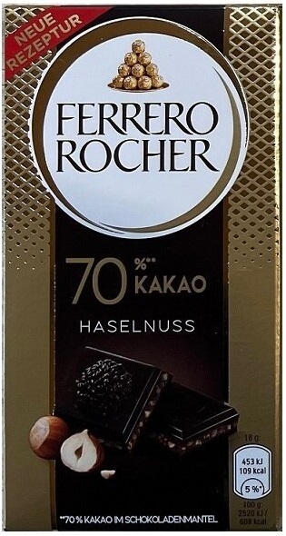 Шоколад Ferrero Rocher 70% Какао и Фундук 90гр (8) оптом