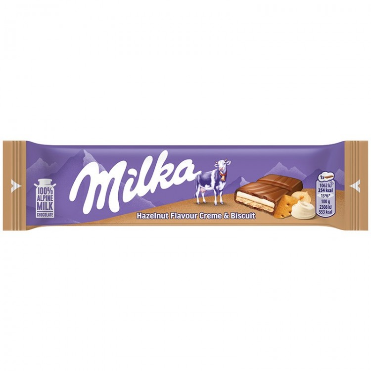 Milka Hazelnut Creme&Biscuit (Милка Батончик Крем Бисквит) 46г (42)