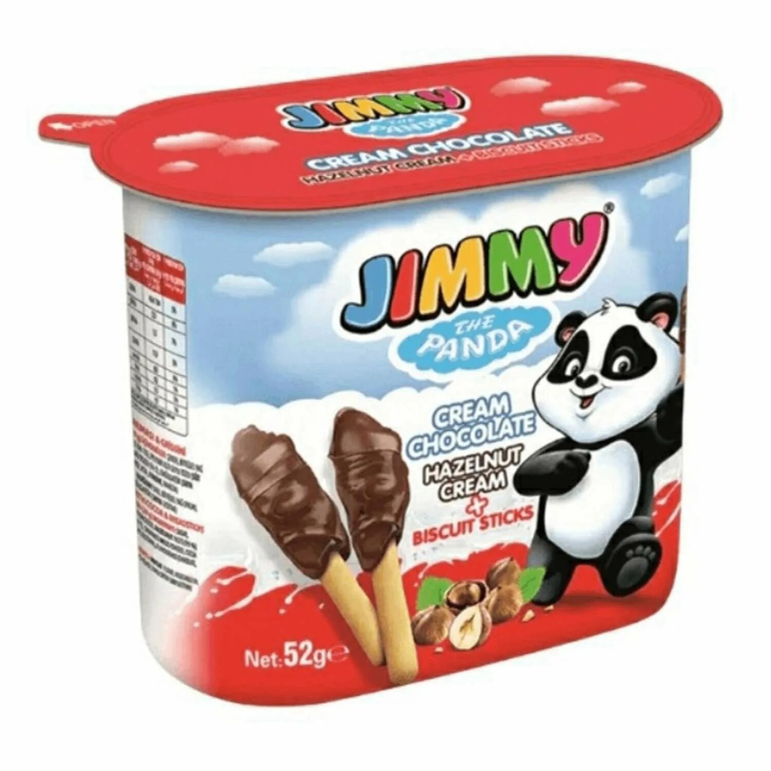 Палочки бисквитные JIMMY с ореховой пастой 52гр (24)*4 9171
