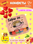 Осв. конфеты Love is... в форме сердца со вкусом персик 20 гр (12)