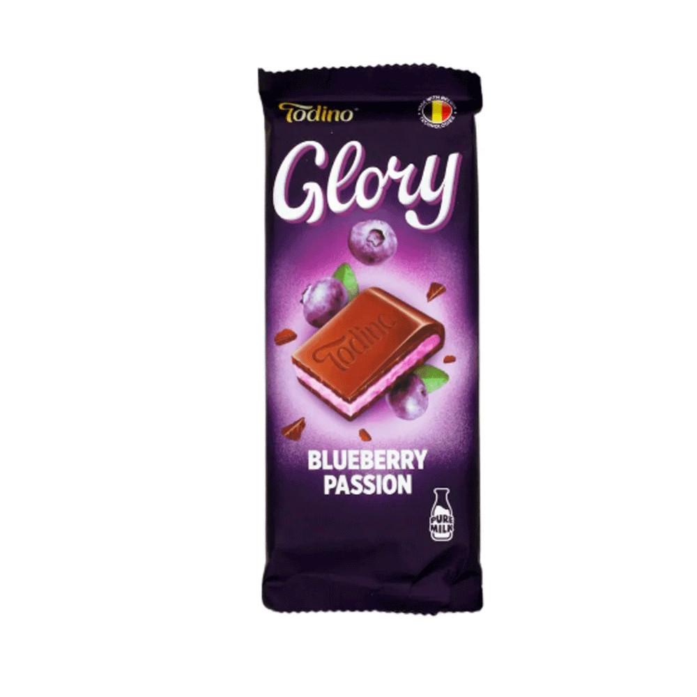 Todino Glory молочный шоколад с чернично-йогуртовой начинкой 75г (24X6)
