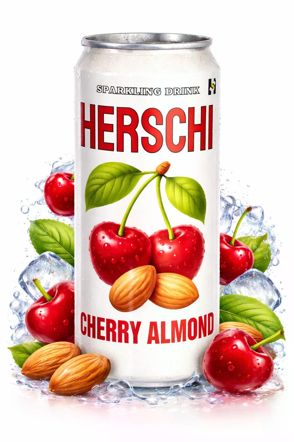 Напиток безалкогольный газированный HERSCHI Cherry Almond со вкусом Вишни и Миндаля/б, 450 мл оптом