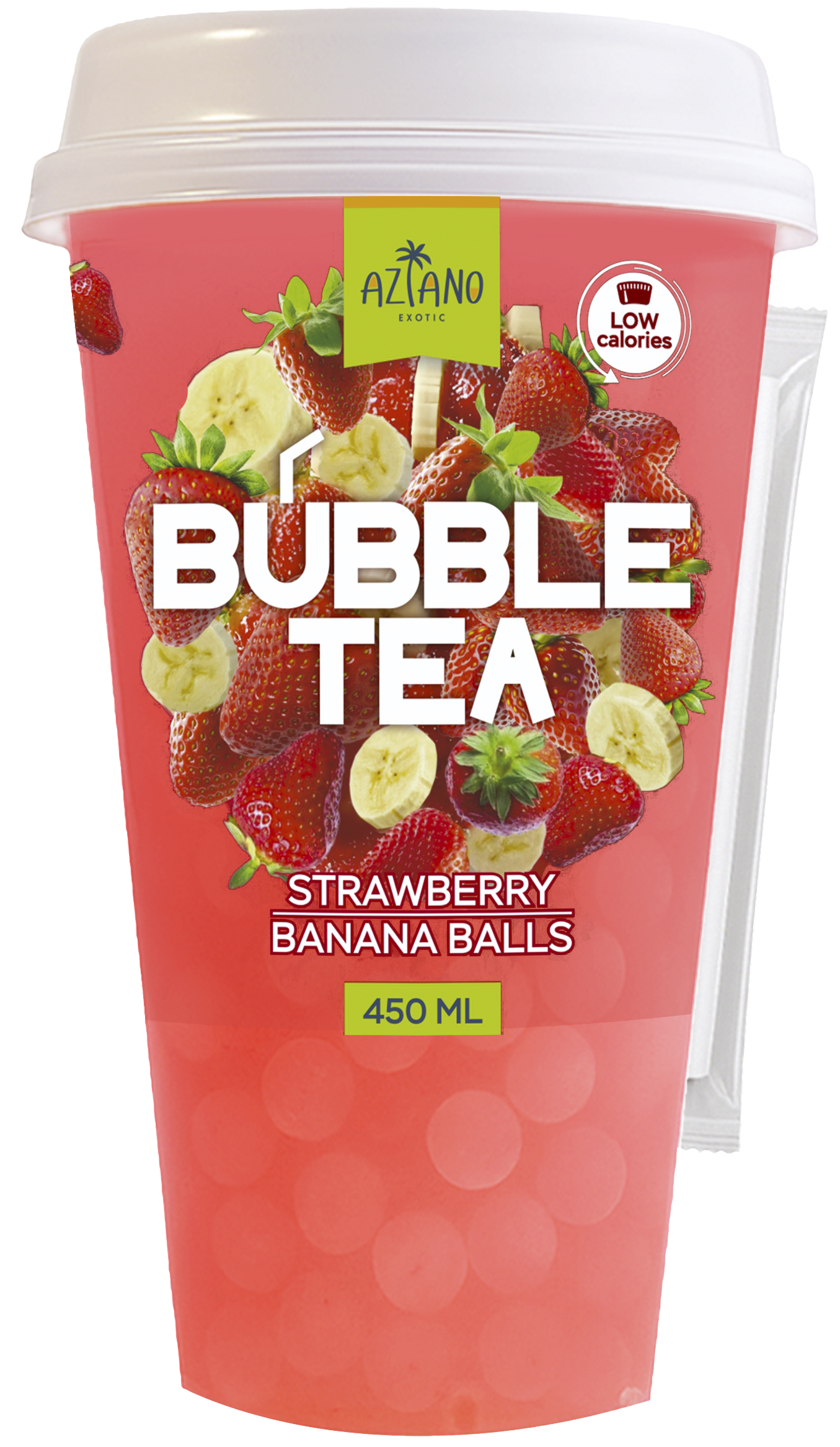 Негаз.нап. Aziano Bubble Tea со вкусом Клубники и Джус болами со вкусом Банана 450 мл 1/12
