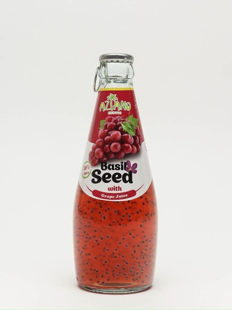Нектар Aziano Виноград с семенами базилика 30% (Grape Juice with Basil Seed Drink) 290мл 1/24