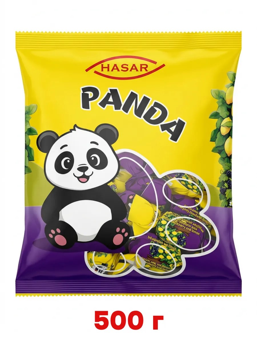 Конфеты желейные в шоколадной глазури с ароматами клубники и банана "PANDA" 500г (1x10)